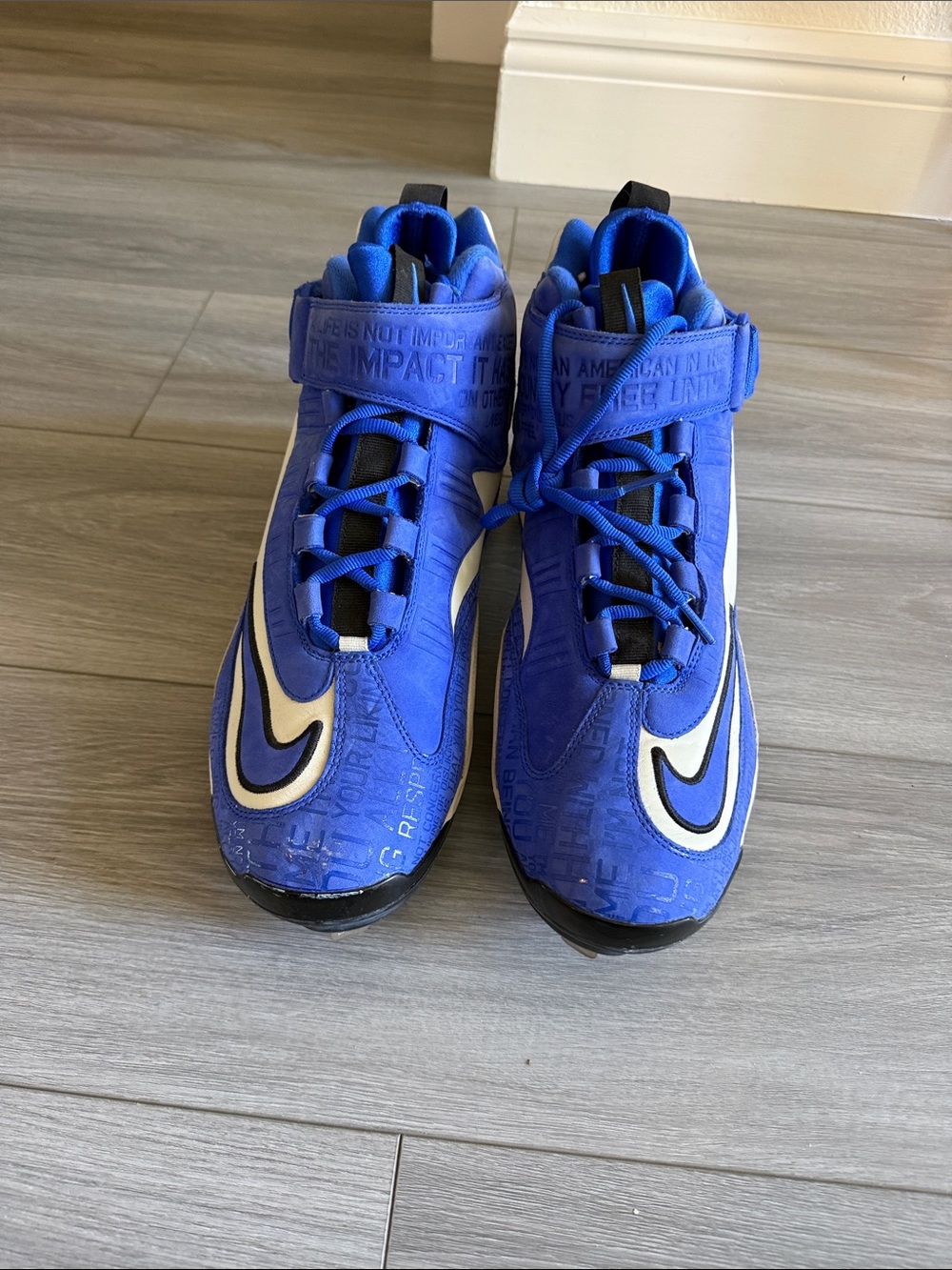 Nike Boys Blue Basketball Sneakers with White Swoosh